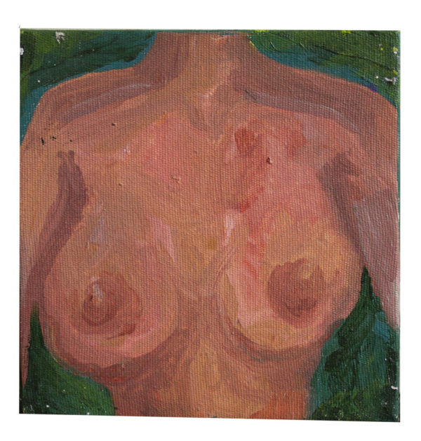 Entre seios VII - Frances Amaral - 15cmx15cm - Acrílica sobre tela - 2017/ 2018